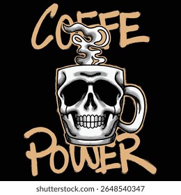 Skull Themed Coffee Urban Streetwear Art