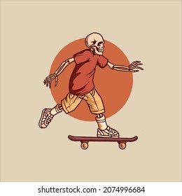 skull themed illustration vector design
