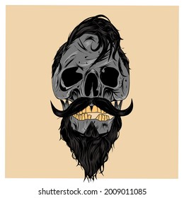 skull themed vector, great for logos, shirt designs, barbershop logos, and more