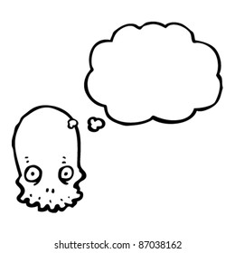 skull thinking cartoon