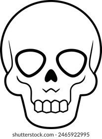 Skull tiny icon. easy drawing line work. Simple vector illustration isolated on white background. Halloween mini design for t-shirt, tattoo, invitation, print for clothes