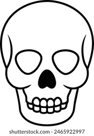 Skull tiny icon. easy drawing line work. Simple vector illustration isolated on white background. Halloween mini design for t-shirt, tattoo, invitation, print for clothes