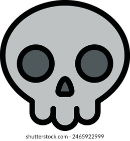 Skull tiny icon. easy drawing line work. Simple vector illustration isolated on white background. Halloween mini design for t-shirt, tattoo, invitation, print for clothes