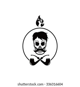 skull tobacco pipe smoker