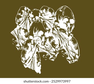 skull together graphic vector top