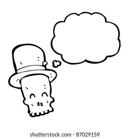 skull in top hat cartoon