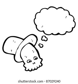 skull in top hat cartoon