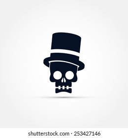 Skull with top hat icon