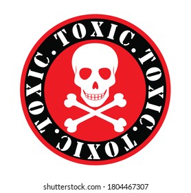 Skull toxic icon vector illustration on white background.Toxic warning.Danger sign.