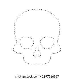 Skull tracing worksheet for kids