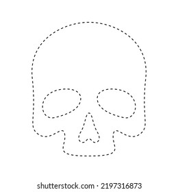 Skull tracing worksheet for kids