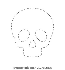 Skull tracing worksheet for kids