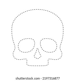 Skull tracing worksheet for kids