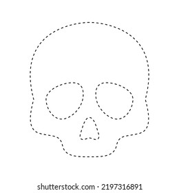 Skull tracing worksheet for kids