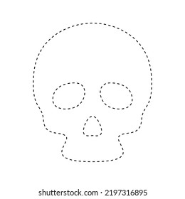 Skull tracing worksheet for kids