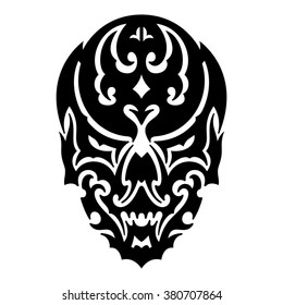 Skull tribal tattoo. Vector illustration