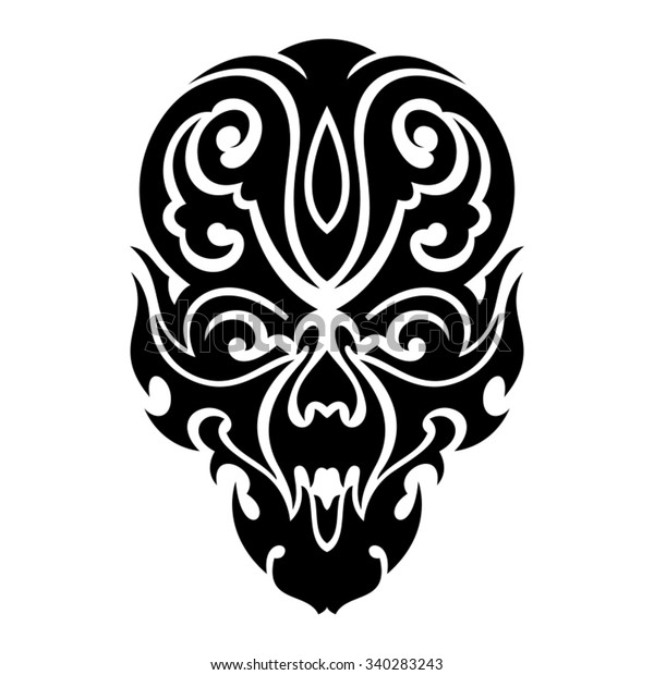 Skull Tribal Tattoo Vector Illustration Vector De Stock Libre De