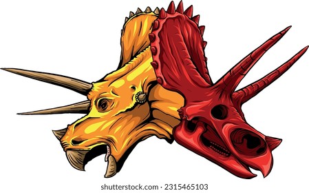 skull of triceratops dinosaur. vector illustration design