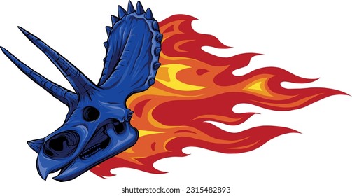 skull of triceratops dinosaur. vector illustration design
