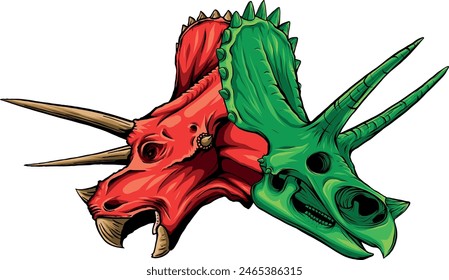 skull of triceratops dinosaur. vector illustration design