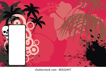 skull tropical hawaii background in vector format