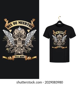 Skull T-Shirt Design Template eps vector de archivo 