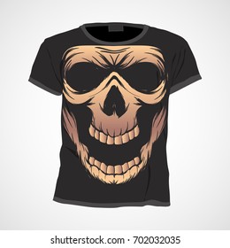 Skull t-shirt design template vector illustration