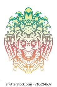 skull tshirt design. vector. ornamen skull