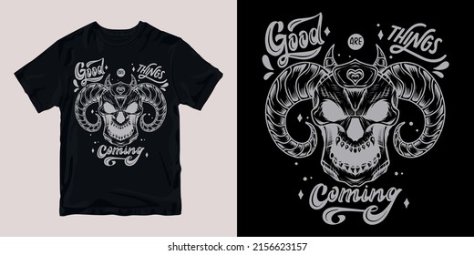 skull t-shirt stylish and clothing printable trendy tshirt design. print, industrial products. global swatch.