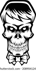 Skull Tuxedo Illustration Vector Graphic Perfect For Tshirt Tattoo Design