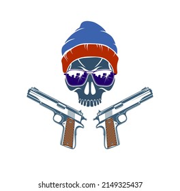 387 Skull with two pistols Images, Stock Photos & Vectors | Shutterstock