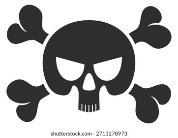 A skull with two large black horns and two smaller horns