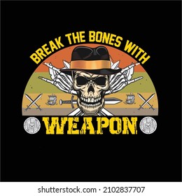 Skull typography t shirt design