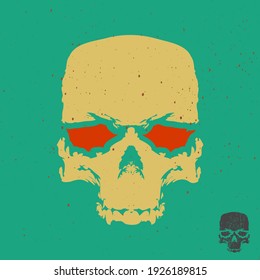 Skull typography for t-shirt stamp, tee print, applique, fashion symbol, badge, label clothing, jeans, or other printing products. Vector illustration.