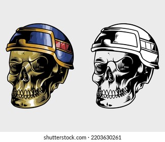 a skull with a unique helmet that is rarely found