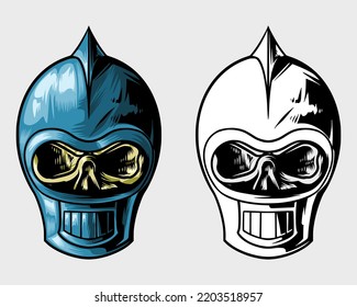 skull with unique and rare helmet