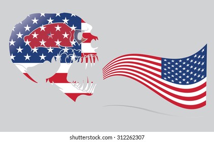 skull and  united nation flag. vector design.