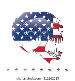 skull and  united nation flag. vector design.