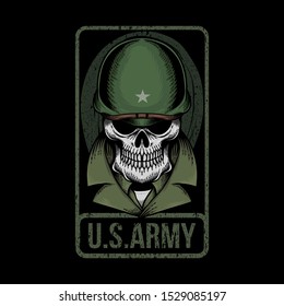 Skull U.S Army vector illustration for your company or brand