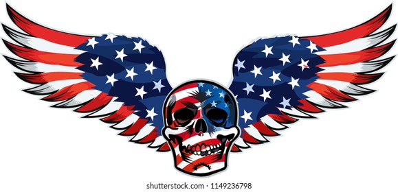 skull and USA flag