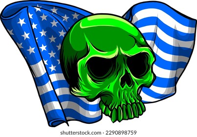 ilustración vectorial de la bandera de los estados unidos en el fondo blanco