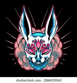 Skull Use Bunny Mask Illustration for your business or merchandise