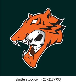 skull use tiger helmet editable illustration