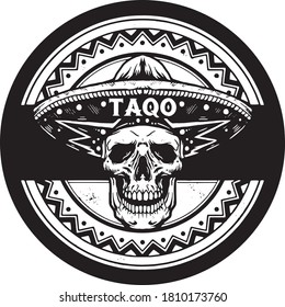 cráneo con sombrero mexicano