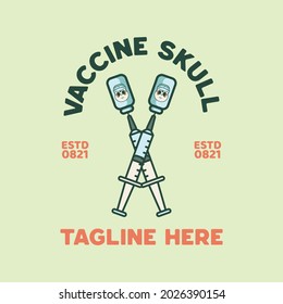 Skull Vaccine illustration vintage design t-shirt
