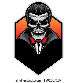 skull vampire vector illustration logo
