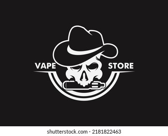 skull vape logo, skull vintage logo