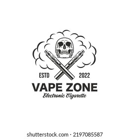 Skull Vapor Logo. Electronic Cigarettes Logo Design Template