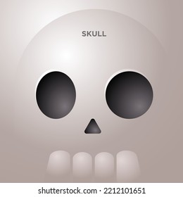 cuadrado de ilustración 3d del vector de cráneo 