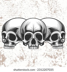 Skull vector art, Illustration, Danger skull